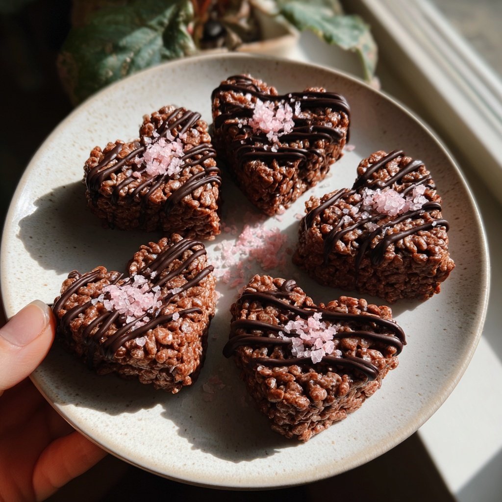 Valentines Snacks Chocolate Rice Crispy Hearts