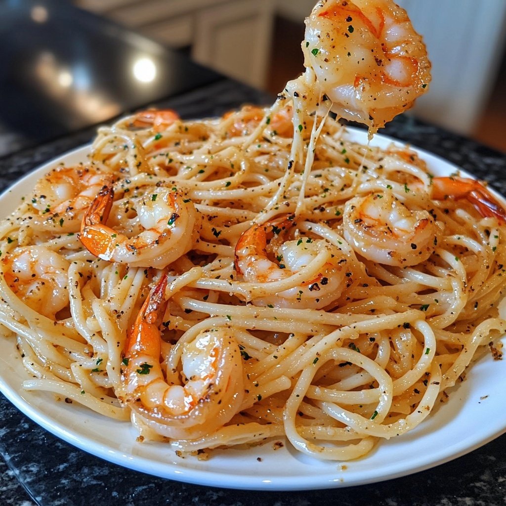 15-Minute Garlic Shrimp Pasta