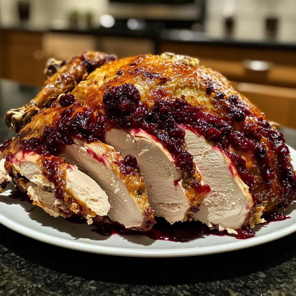 Roasted Turkey with Cranberry Glaze