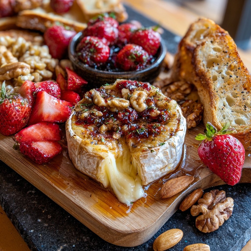 Valentines Charcuterie Board with Baked Brie
