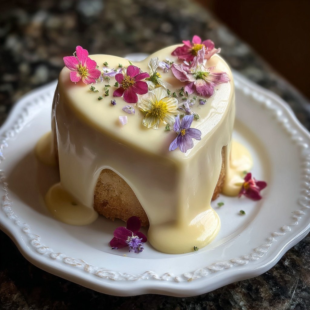 Mini Heart Cake with White Chocolate