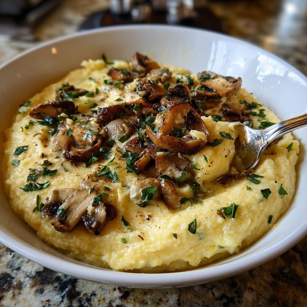 Romantic Creamy Garlic Polenta