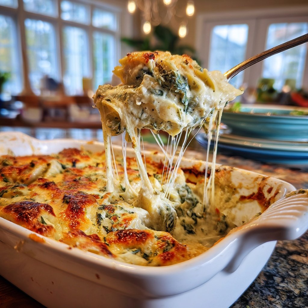 Creamy Spinach Chicken Alfredo Bake