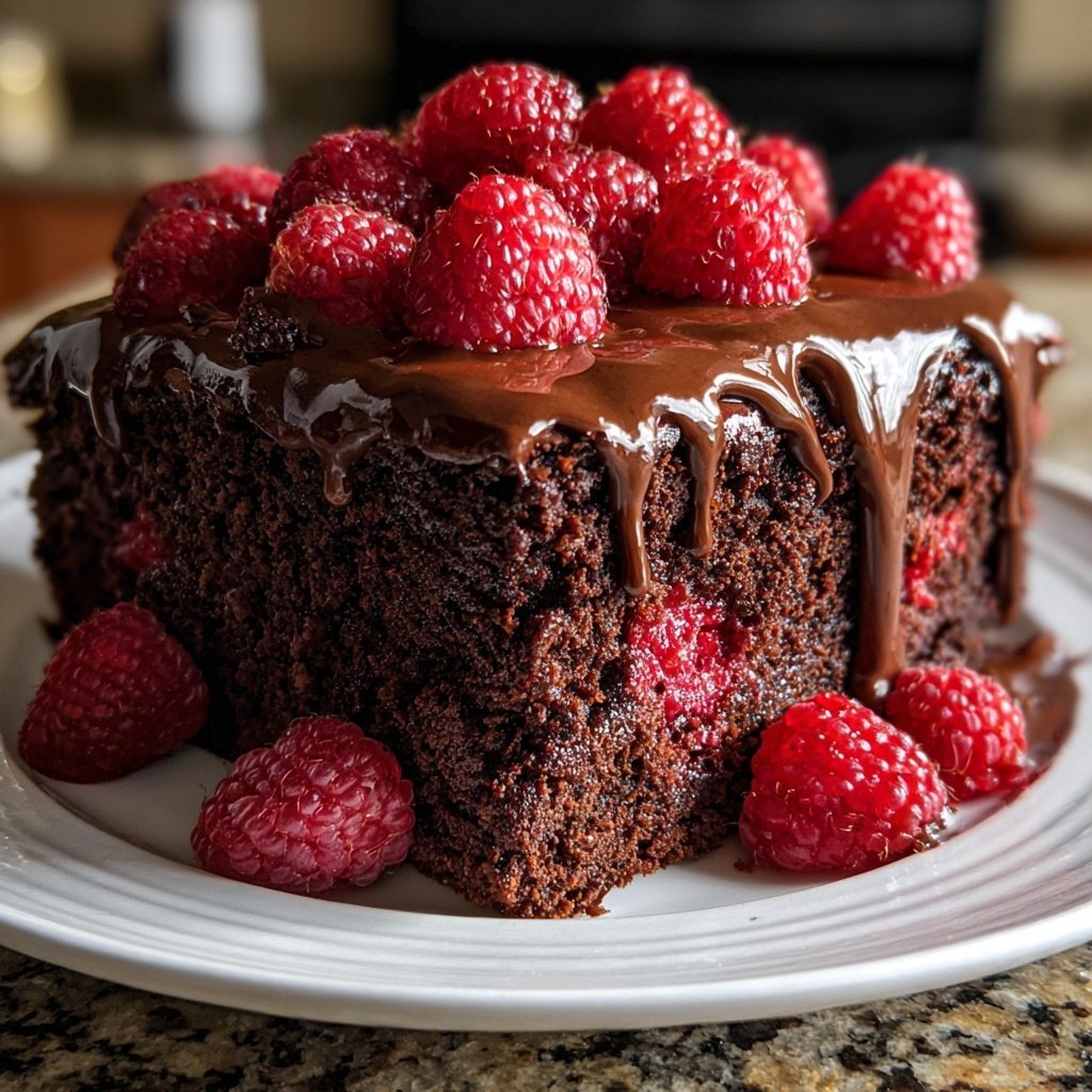 Chocolate Raspberry Sheet Cake