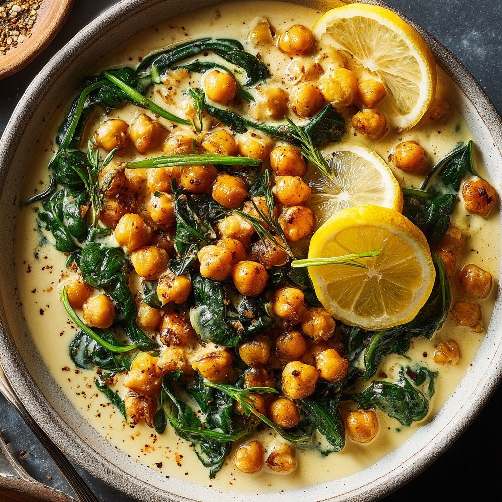 Creamy Lemon Chickpea Skillet