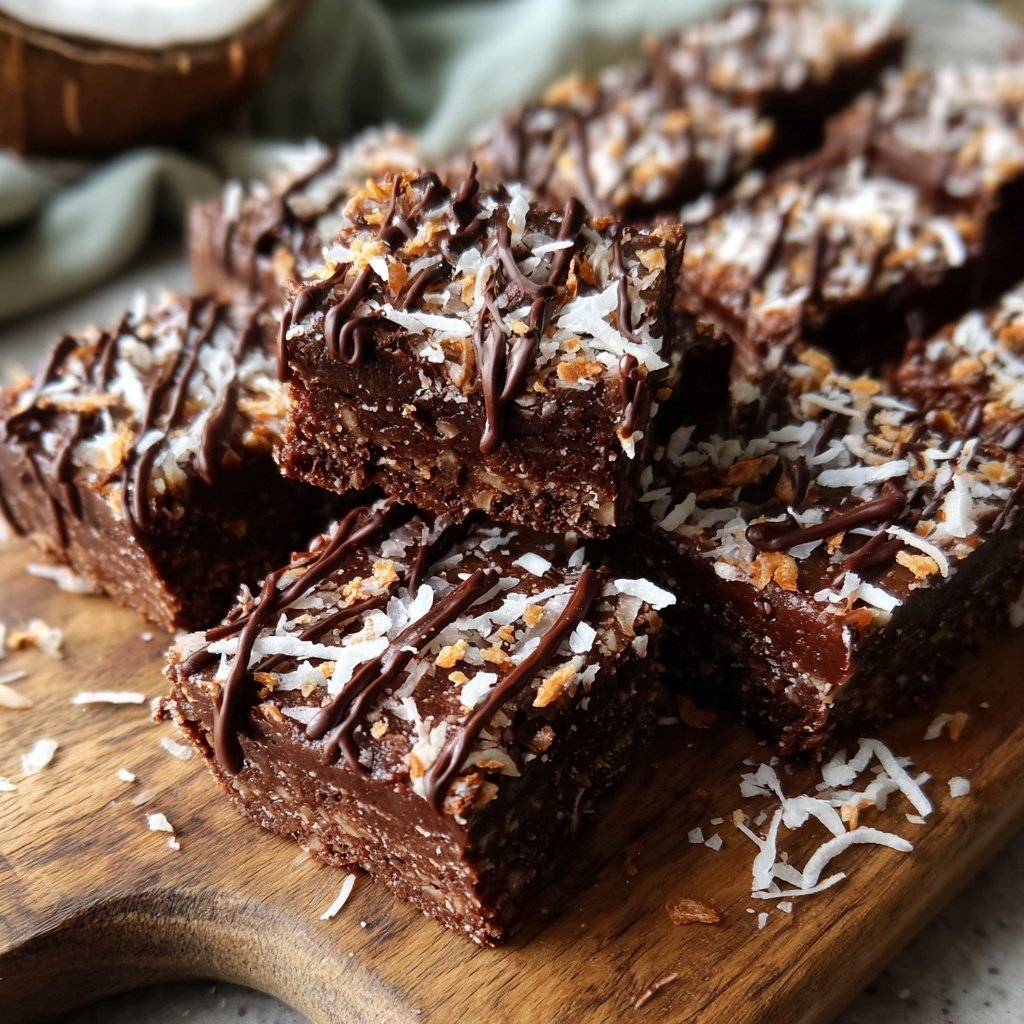 Chocolate Coconut Fudge Snack Squares