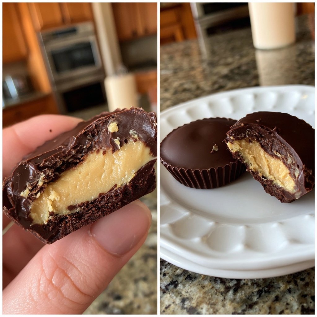 Homemade Reese’s Cups with Vanilla Filling