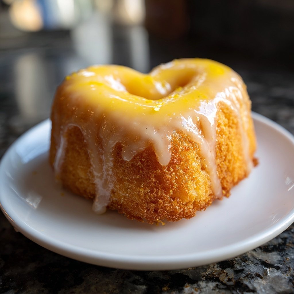Mini Heart Cake with Lemon Curd